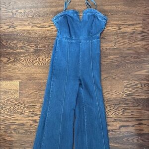 Flying Tomato Blue Denim Jumpsuit